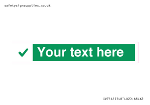 Custom green background, green tick sign